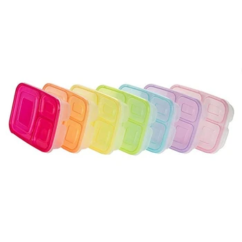 

Meal Prep Containers 3 Compartment Food Storage Containers Microwave Dishwasher Freezer Safe (7 Pack)