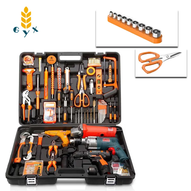 electric tool box set multi function home repair tool box hardware set