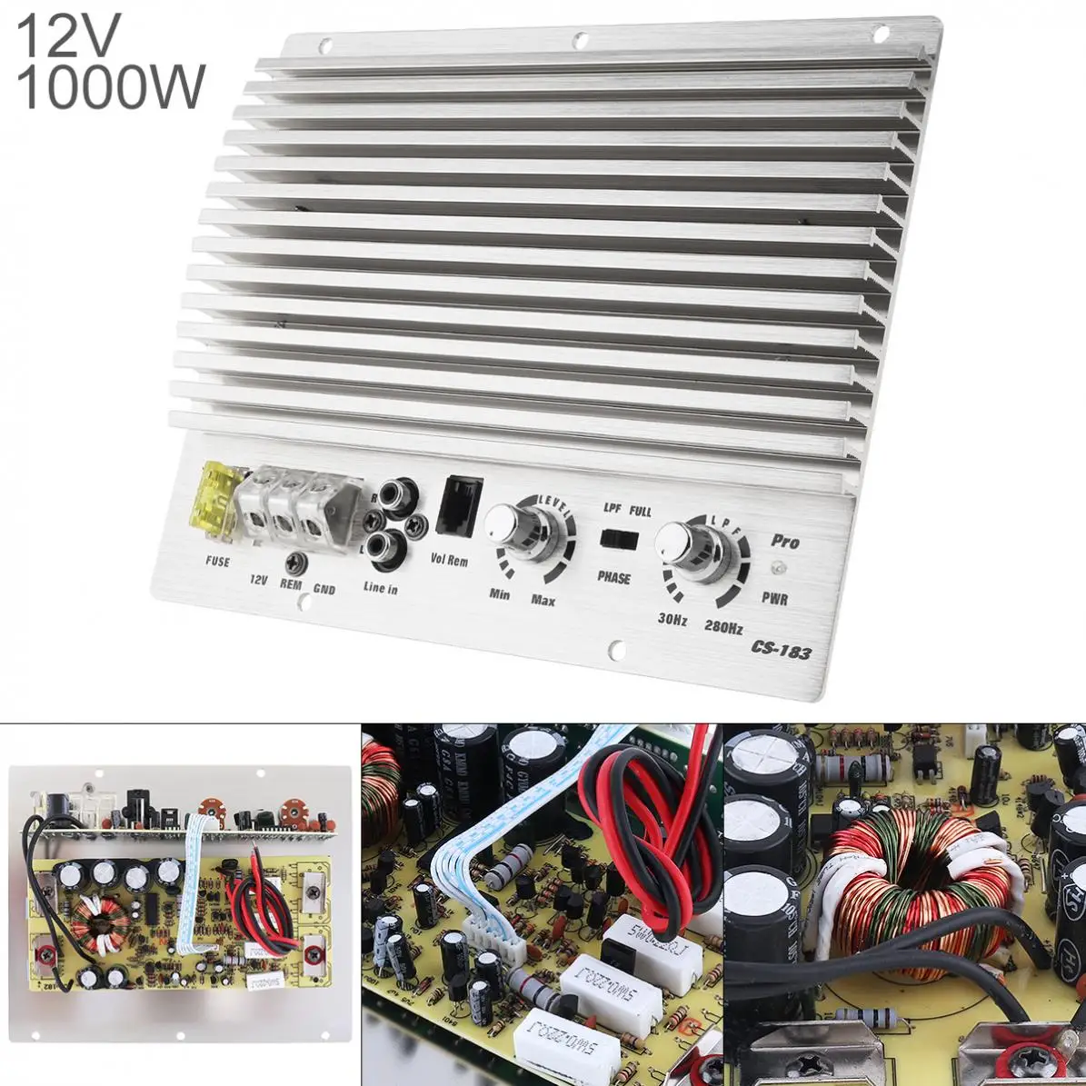

1000W Class AB Digital 2 Channel Silver Aluminum Alloy High Power Car Audio AMP Subwoofer Amplifier New