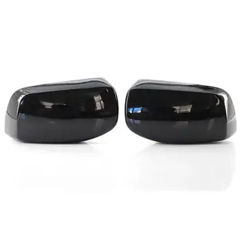 

1Pair Car Left Right Side Door Wing Rearview Mirror Covers Caps Fit For BMW E60 2004 2005 2006 2007 Black Car Cover Styling