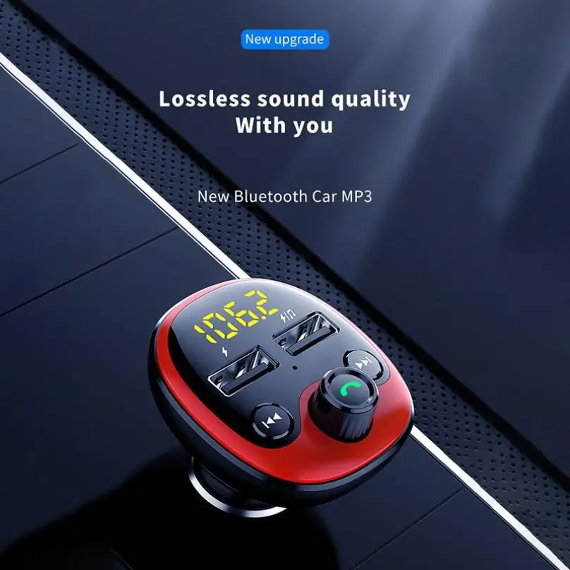 Овальный Hands-Free музыкальный mp3-плеер автомобильный Bluetooth fm-передатчик модулятор FM двойной usb2.0 зарядное устройство bluetooth voiture передатчик автомобильный