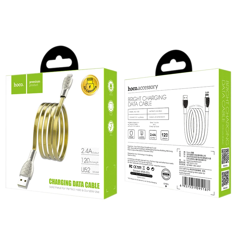 HOCO U52 10 шт./лот 1,2 м Прочный USB кабель для iPhone кабель Micro кабель для samsung USB кабель зарядное устройство провод