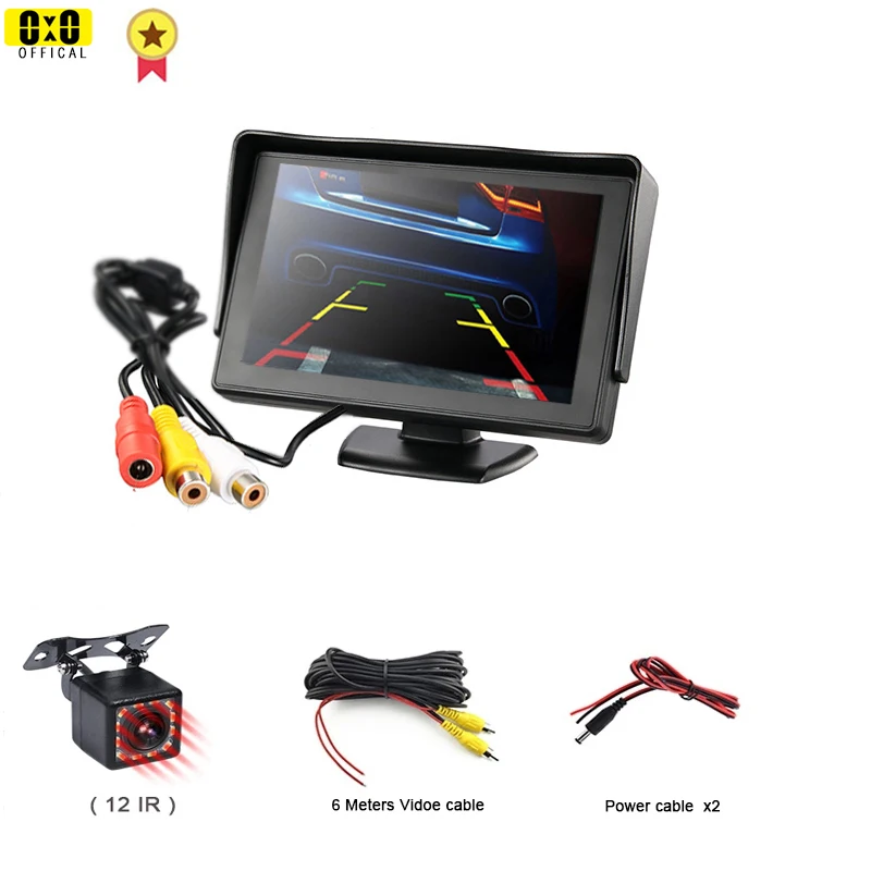 rear view mirror monitor Car Reverse Monitor 4.3 Inch HD Rear View Camera  Monitor with LED Night Vision Camera Parking Camera Monitor headrest dvd player Car Monitors