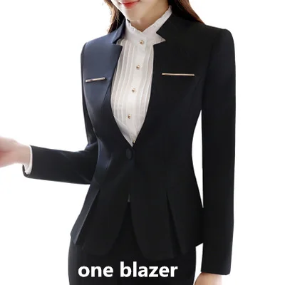 black blazer Горячая Распродажа, женские формальные костюмы, женские униформы, элегантные деловые брюки, костюмы для женщин, рабочая одежда, офисные костюмы, блейзеры - Цвет: black blazer