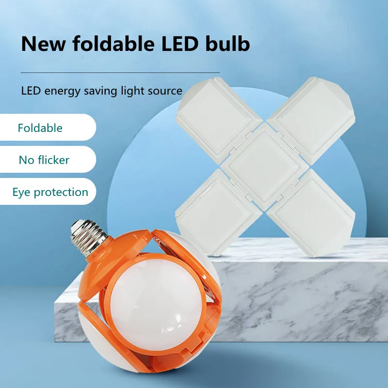 Lampadina A Led E27 40W Lampadina A Ventaglio Pieghevole Lampadina A Led Lampada 220V Lampada Bombilla Luce Pieghevole Per Illuminazione Garage Casa