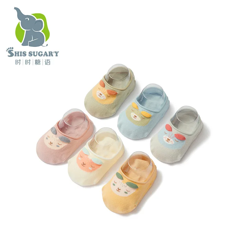 

Pure Cotton Babies' Socks Spring And Autumn Children Thin Floor Socks One Size Baby Class a xue bu wa Soft-Sole Early Education