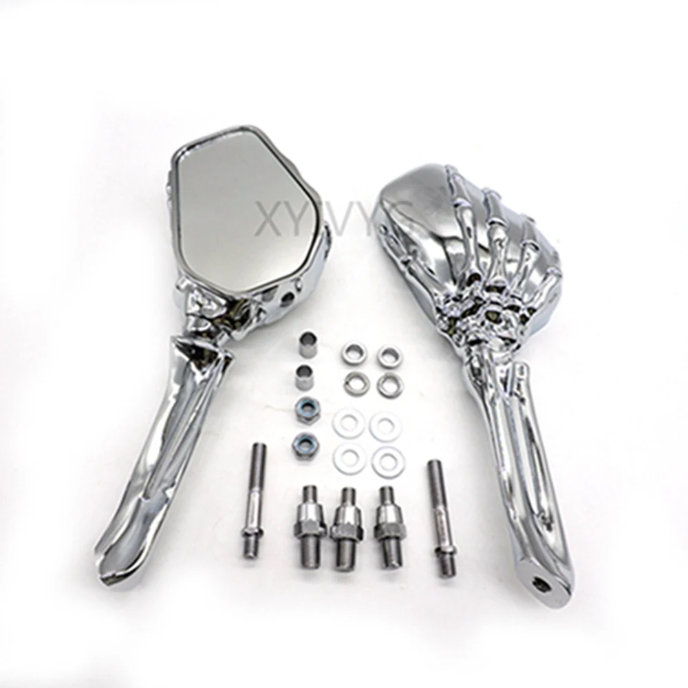 Silver Зеркальный мотор Ghost Hand Claw Мотоцикл заднего вида Мотоцикл Внедорожный спортивный автомобиль фиксирующий винт высокого качества пластиковое зеркало - Цвет: Silver