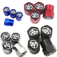 4pcs Metal Car Wheel Tire Valves Tyre Air Caps case For Toyotas Corolla Yaris Rav4 Avensis Auris Camry C-hr 86 Prius Car styling