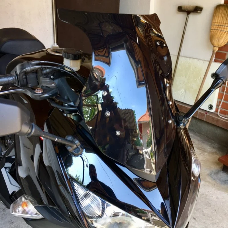 Windshield Windscreen Double Bubble Deflectors Black for Kawasaki Ninja 1000 Sx Z1000Sx Z1000-Sx 2011 2012 2013-B