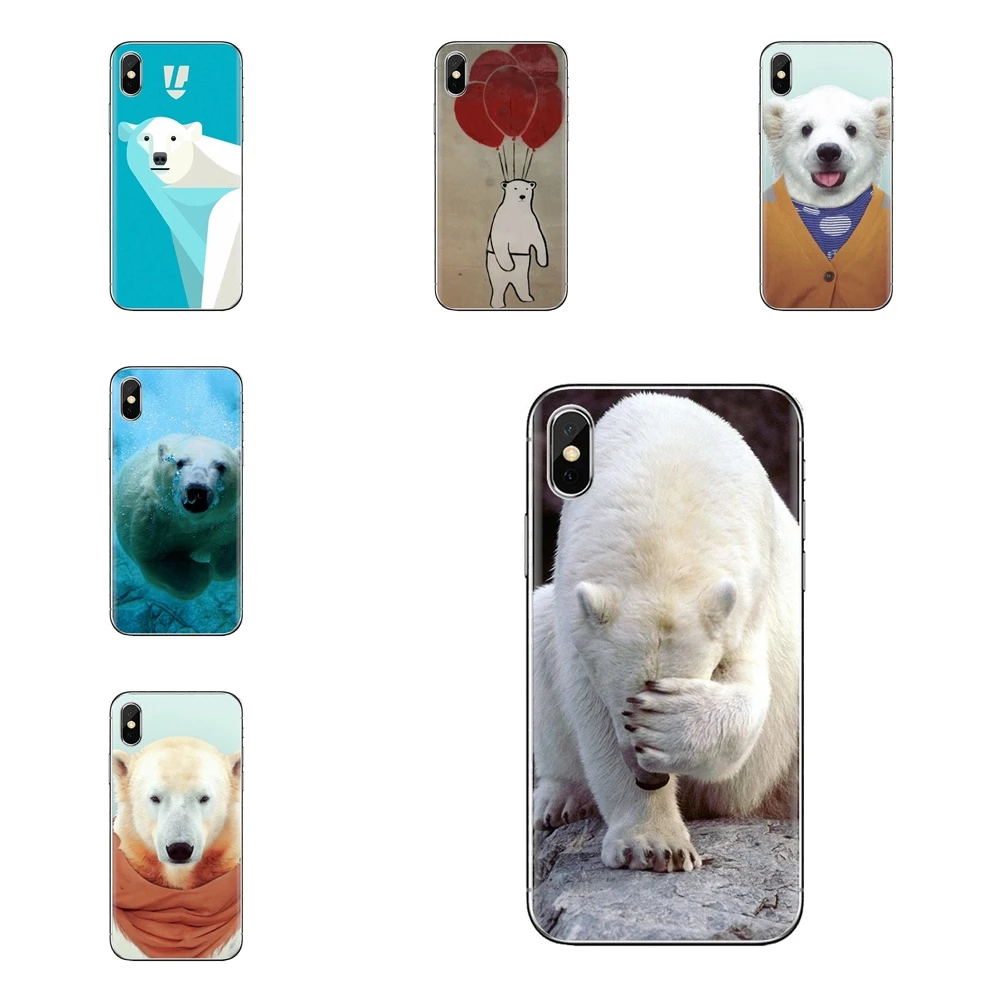 For Xiaomi Redmi 4A S2 Note 3 3S 4 4X 5 Plus 6 7 6A Pro Pocophone F1 lovely white polar bear Transparent Soft Cases Covers |
