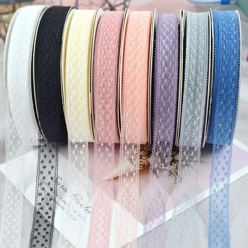 

30Meters Embroidered Lace Ribbon 18mm Width Women's Clothing Diy Laces Trim Ribbon White Black Pink Violet Free Shipping