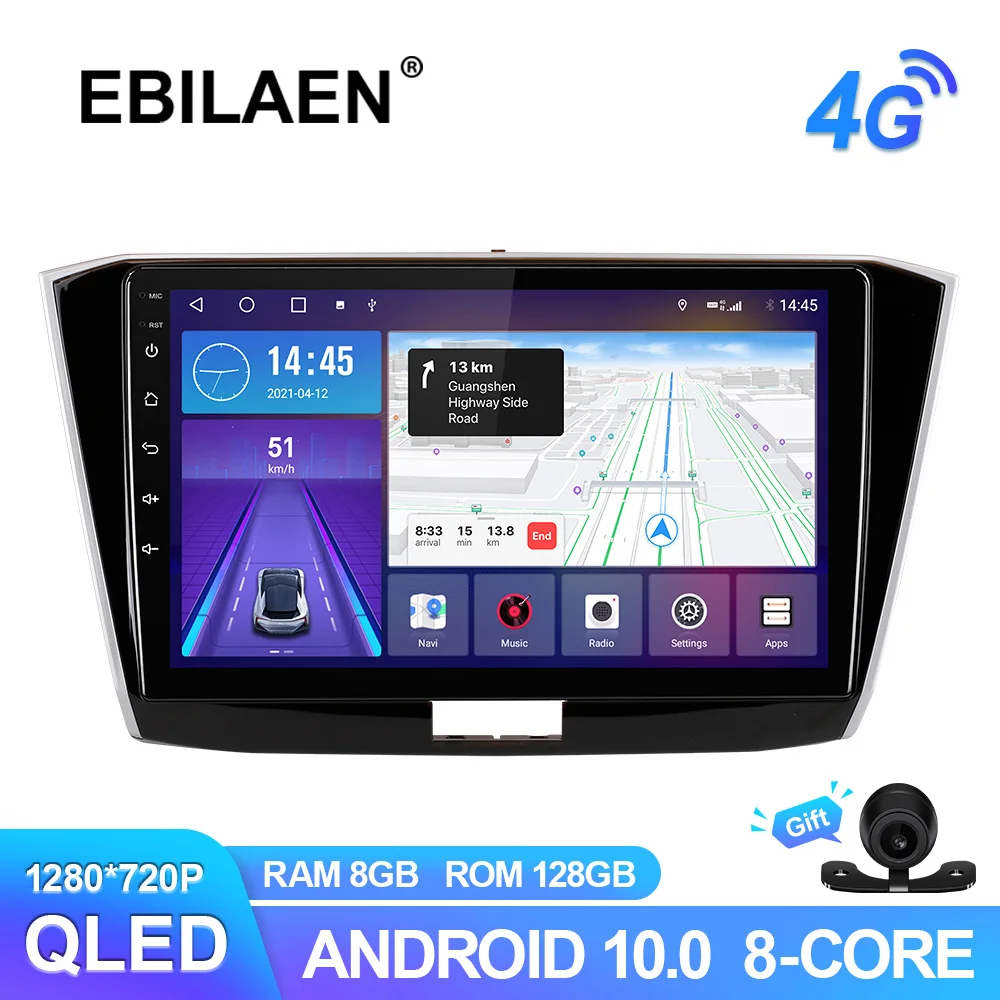 

EBILAEN Car Radio Multimedia Player For VW Volkswagen Magotan 2015- Android 10.0 GPS Navigation With Wireless Carplay QLED 4G