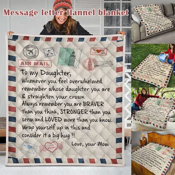 

Message Letter Pattern Blanket 3D Digital Print Blanket Quilt for Home Bed Sofa Air Conditioning Room QP2