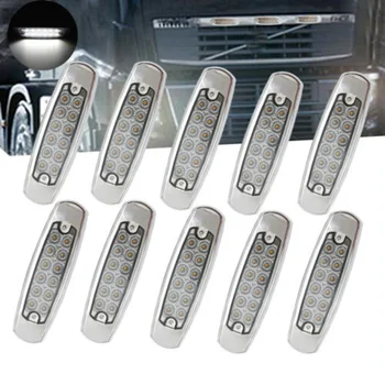 

For Peterbilt Side Marker Lights White RV 160mm X 45mm X 10mm 12 LED Truck