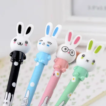 

36 pcs/lot Cartoon Rabbit Gel Pen Cute 0.5mm black Ink Signature Pens Promotional Gift Office School Supplies