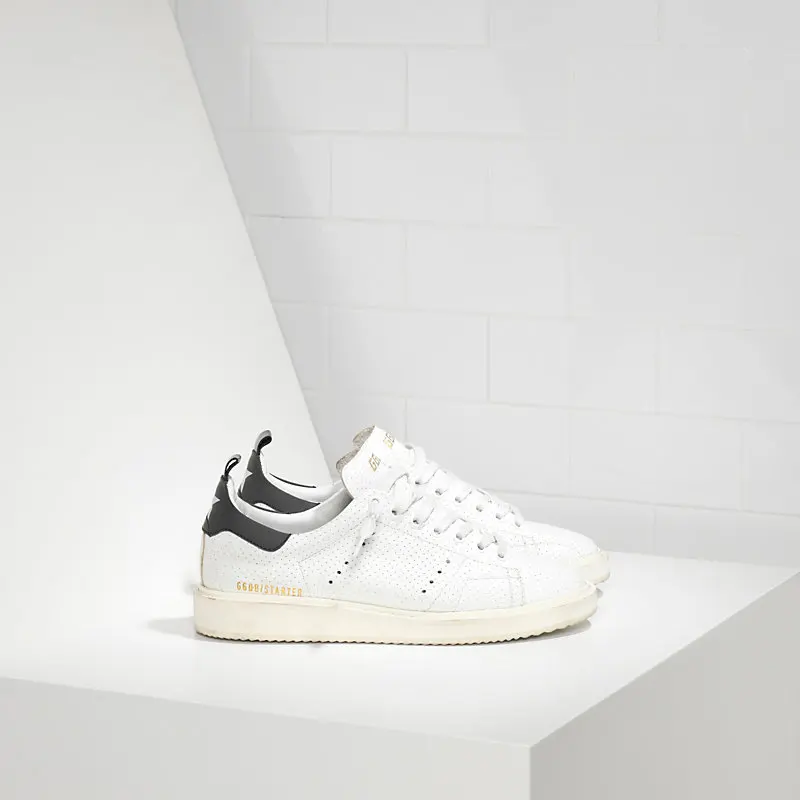 

GGDB Sneakers STARTER in Pelle di Vitello laminato SILVER WHITE SOLE Men's and Women's Leisure Shoes 35-46