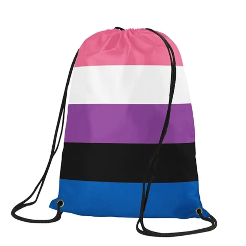Лидер продаж Genderfluid походная сумка на шнурке с логотипом 30x45 см