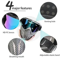 Mosodo Ski Goggles Motorcycle Goggles with Removable Face Mask for Men Women Skiing Sunglasses Snowmobile Anti-fog Eyewear 2