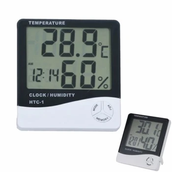 

Mini Digital LCD Temperature Humidity Meter Clock Indoor Hygrometer Thermometer