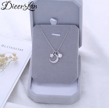 

Korean Style 925 Sterling Silver Tassel Moon Star Necklaces Pendants for Women Long Necklaces Statement Jewelry Collares 2019