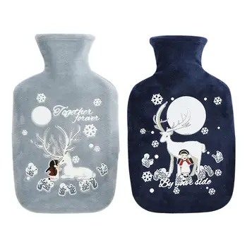 

Winter Warm Heat Reusable Hand Warmer Hot Water Bottle Plush Elk Heating Hot Water Bag Explosion Proof Bottle For Birthday Gift