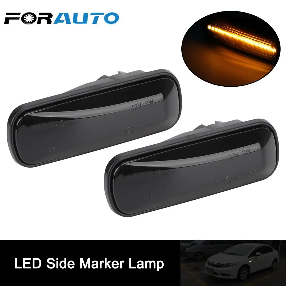 2Pcs/set Side Repeater Lamp Dynamic LED Side Marker Lights Smoke Lens