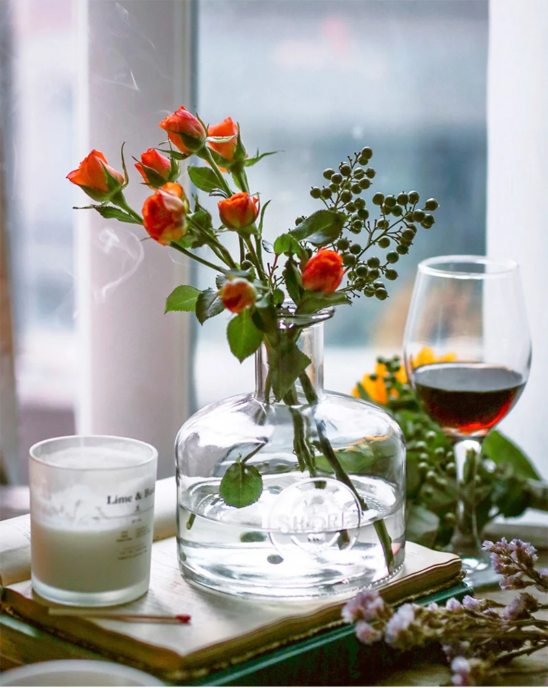 Jarrones decorativos moderno Glass flower vase home decoration salon  accessories terrarium Nordic vases Vaso para planta room - AliExpress