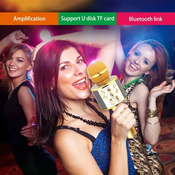 

New Handheld Bluetooth Wireless Karaoke microphone Phone Player MIC Speaker Record Music KTV microphone