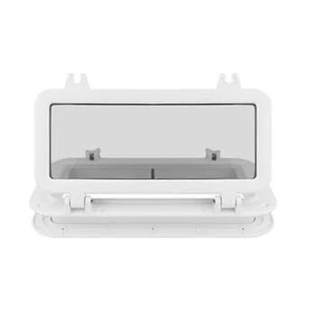 

Boat Rectangular Porthole Window with White ABS Plastic Trim Port Hole - 15-3/4 x 7-7/8 Inch