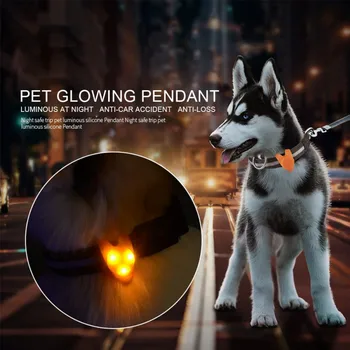 

Pet Cat Dog Collar Light Emitting Pendant Silicone Material Durable Removable Collar Decorative Pet Supplies
