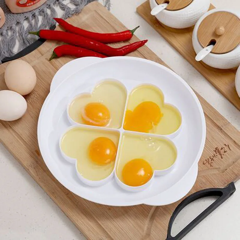 

Home Kitchen Microwave Oven Heart&Flowers Shape Egg Steamer Cooking Mold Egg Poacher Kitchen supplies gadgets Fried Egg tool