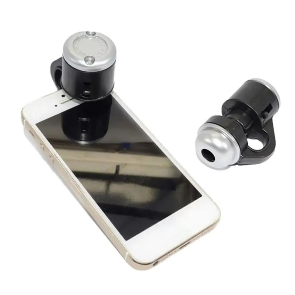 google lens compatible phones Universal Clip Microscope 60/100X LED Jewelry Magnifying Glass Focusing Adjusted Pocket Microscope with Cell Phone Clip UV Light best zoom lens for mobile