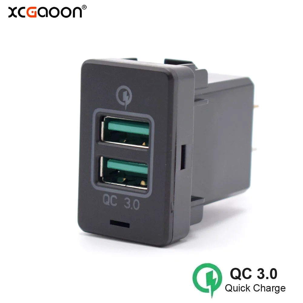 

XCGaoon QC3.0 Быстрая зарядка специальный 2 USB-разъем автомобильное зарядное устройство адаптер Plug & Play кабель для HONDA, вход DC 12V-24V