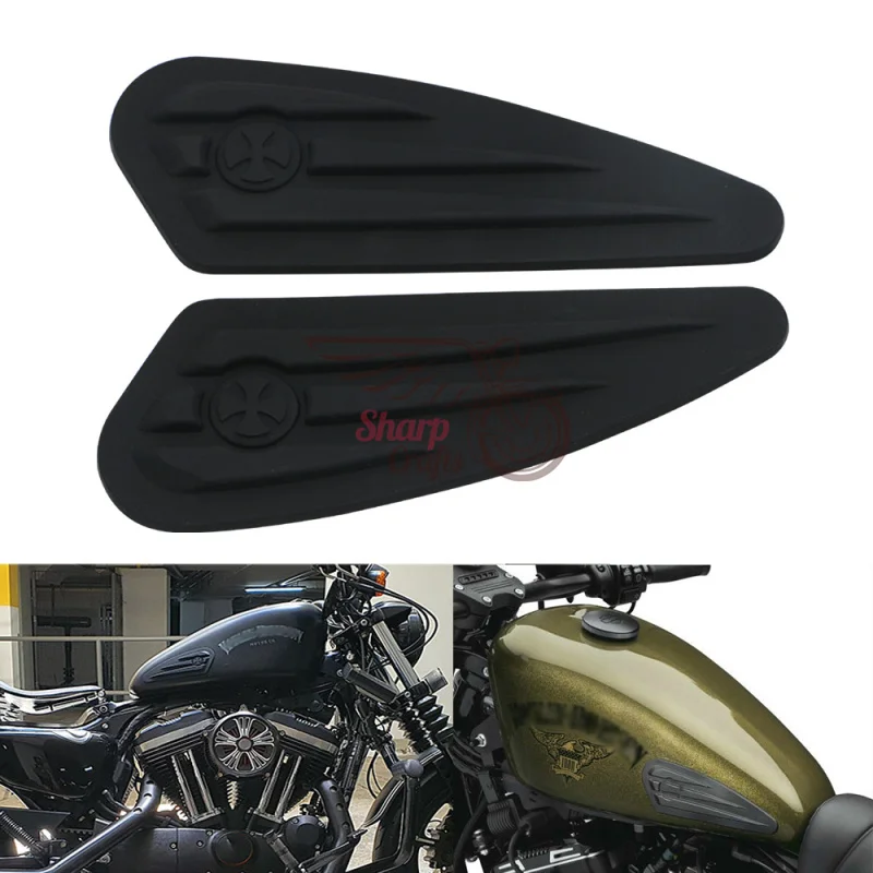 Motorcycle Gas Tank Pads Anti Slip Grip Traction Pad Sticker Side Fuel Decals For Harley FLD