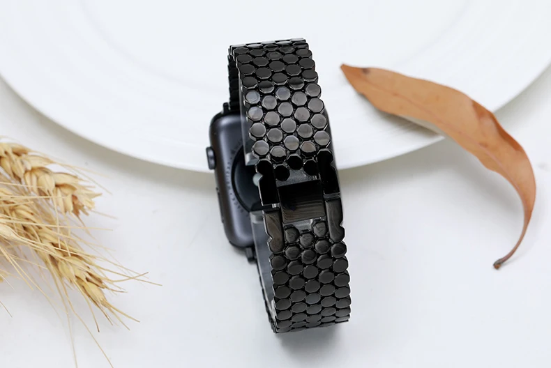 CHENGXI для девочек; мини-юбка для наручных часов Apple watch, версии из нержавеющей стали Мода рыбья чешуя для наручных часов Apple Watch 1/2/3, 38/42, 40 мм/44 мм ремешок аксессуары