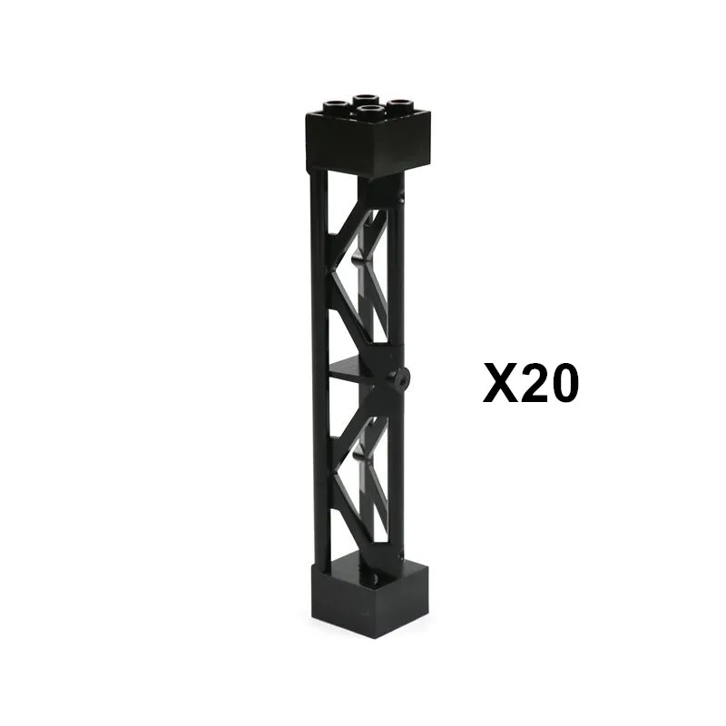20pcs black Город WW2 военные строительные блоки запчасти аксессуары Поддержка стент колонна детские игрушки совместимый с лего кирпича - Цвет: 20pcs black