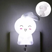 

Cute LED Cartoon Rabbit Night Lamp Switch ON/OFF Wall Light 110V US Plug Bedside Lamp For Children Kids Baby Gifts