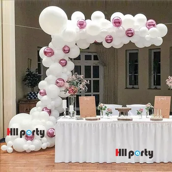 

150Pcs/Set Wedding Party Balloons Garland Arch Kit Pastel White Balloons Metallic Rose Gold Birthday Globos Baby Shower Supplies