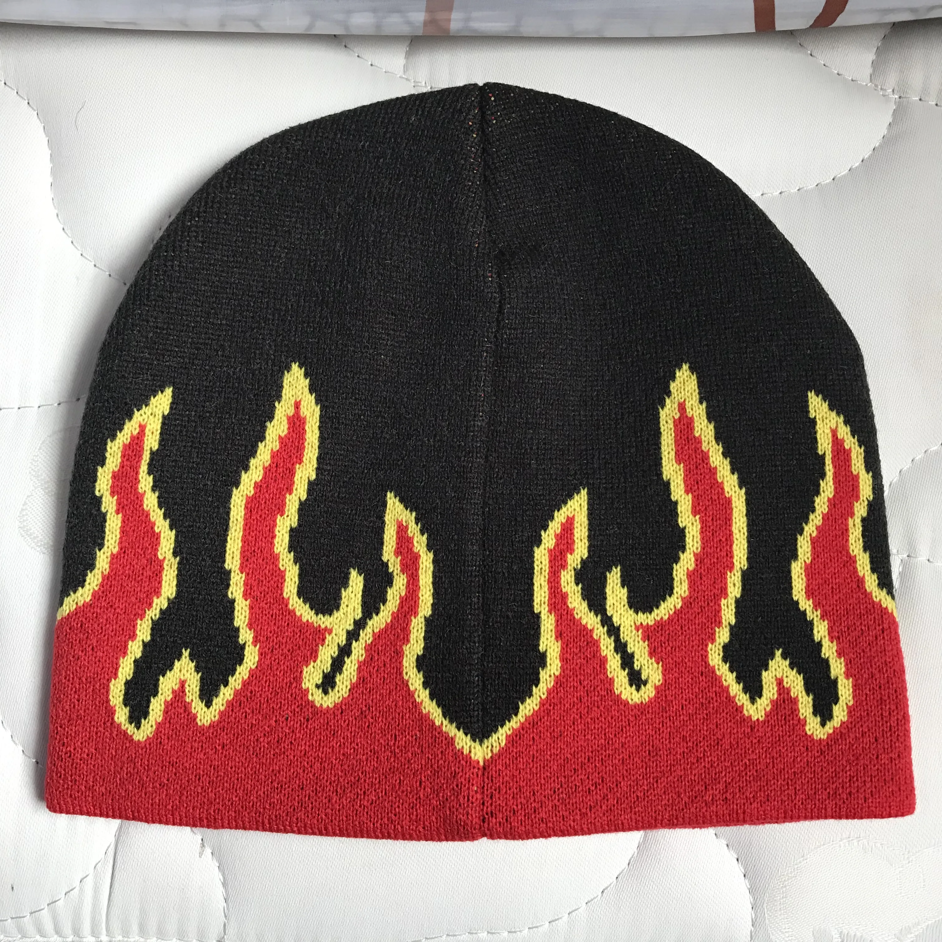 ASAP ROCKY Flame Beanies Теплые Зимние головные уборы для мужчин и женщин женские часы Docker Skull cap вязаные хип-хоп осенние Skullies для улицы