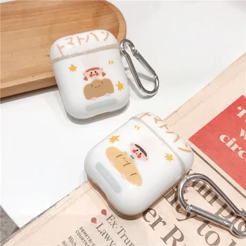 

soft silicone couple illustration cartoon cook bake bread for bluetooth wireless headset cover for apple airpods 1/2 case