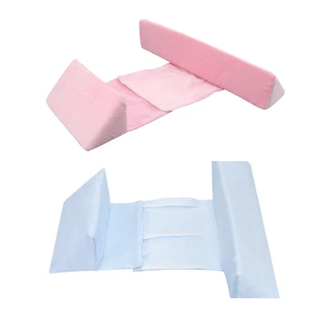 

2 Pcs Newborn Sleep Positioner Prevent Flat Head Shape Anti Roll Pillow Kids Shaped Headrest Cushion, Blue & Pink