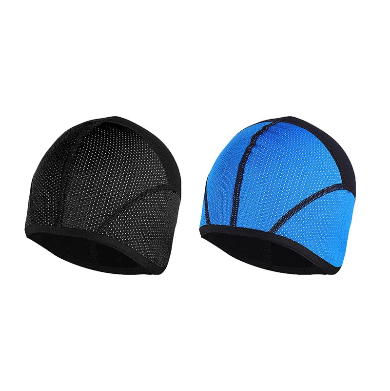 ARSUXEO зимние теплые флисовые велосипедные шапки, ветрозащитные водонепроницаемые шапки для горного велосипеда, теплые спортивные шапки для велосипеда, лыжного спорта, мужские и женские шапки PT02 - Color: black blue 2 pieces