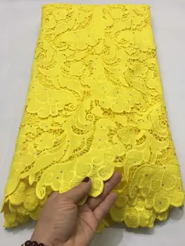 

hot selling african cord lace fabric water soluble lace with many stones nigerian guipure wedding african lace fabric 1yard