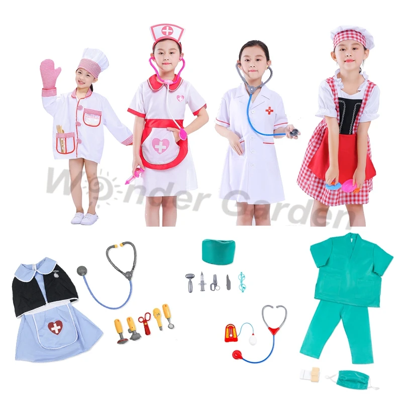 Wonder Garden Kid Bambini Ragazze Professione Cosplay Multi Carriera Medico Infermiera Veterinario Chef Costume Cosplay Di Halloween