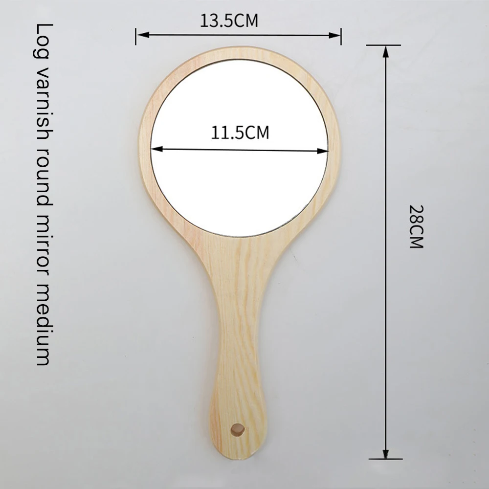Новое зеркало из натурального дерева, деревянное ручное зеркало, винтажное портативное компактное косметическое зеркало, ручное зеркало с ручкой для женщин, для путешествий - Цвет: 2