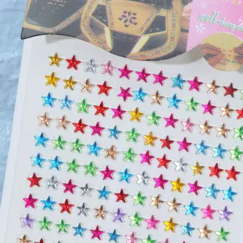 

5 Sheets Kids Sticker DIY Acrylic Imitation Gem Crystal Stickers for DIY Art Kids Gift Stereoscopic Decoration (Pentagram Style)