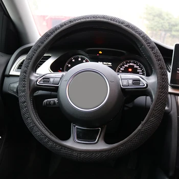 

Black universal 38cm car ice silk steering wheel cover without rubber ring