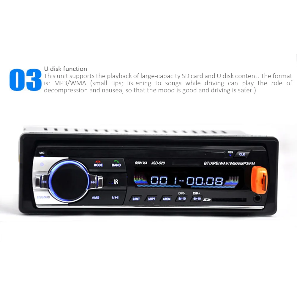 XIAOMI авто MP3 плеер Bluetooth Стерео Авторадио автомобильный Радио 12 В в-тире 1 Din FM Aux вход приемник SD USB MP3 автомобильный аудио плеер
