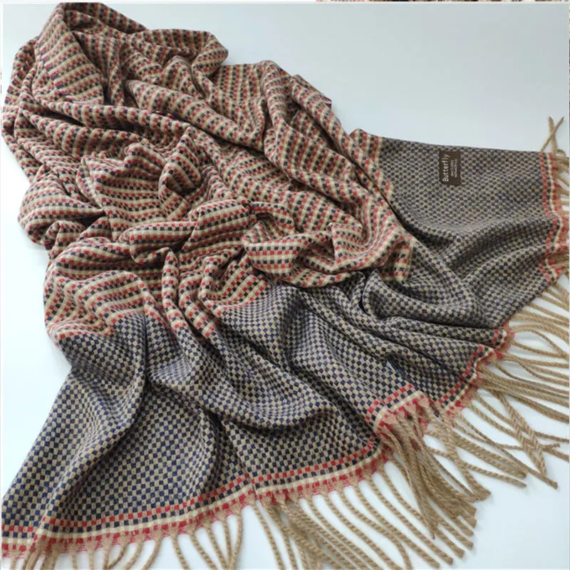 

2019 Winter Modal Acrylic Cashmere Scarf Women Silk Shawls Wraps Femme Luxury Wool Pashmina Stole Ladies Blanket Cape bandana