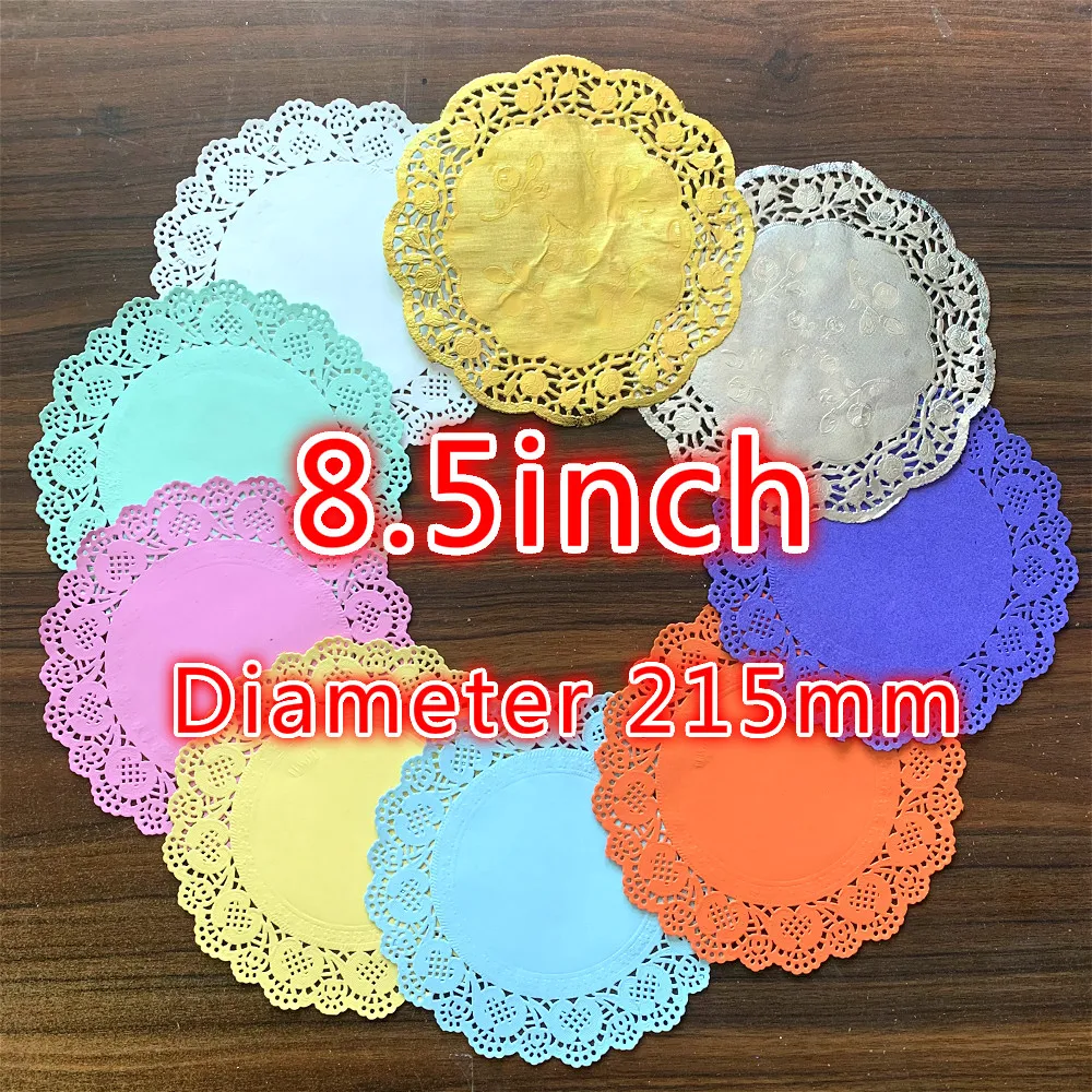 20pcs 8.5inch 9color Gold Pink Blue Red Round Diameter 215mm Paper Lace Doilies Placemat for Christmas Wedding Party Decoration | Дом и сад